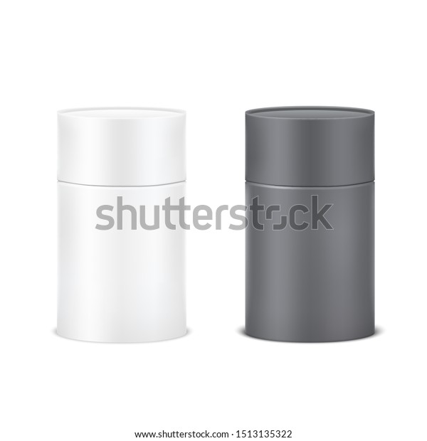 Download Blank Black White Cardboard Cylinder Box Stock Vector Royalty Free 1513135322