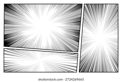 Leere abstrakte schwarz-weiße Comic-Hintergrundvorlage.