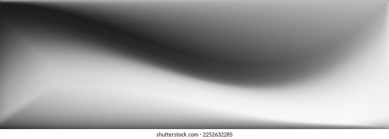 Diseño moderno blanco y negro en blanco. Malla de gradiente ondulada monocromática plateada. Malla gradiente ondulada gris. Ilustración de textura desenfocada metálica. Fondo Original De Aluminio Gris.