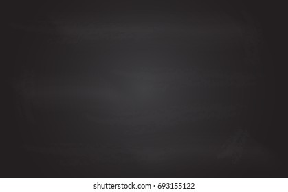 Blank blackboard, chalkboard texture. Empty blank black chalkboard with chalk traces. Vector illustration eps 10.