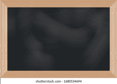 Blank blackboard on wood frame