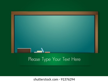 Blank Blackboard Vector on green background template