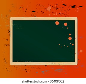 blank blackboard, w. paint splatters, grungy, free copy space