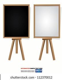 Blank blackboard and whiteboard,Vector