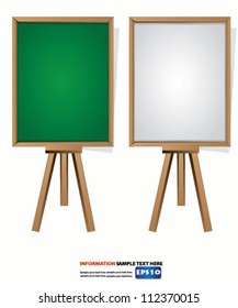 Blank blackboard and whiteboard,Vector
