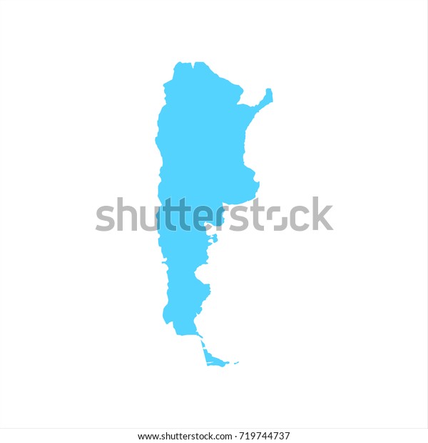 Blank Blue Argentina Map Isolated On Stock Vector (Royalty Free ...