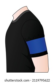 Blank Blue Armband Captain Template, Vector File.