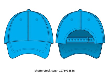 Blank Blue Baseball Cap Adjustable Snap Stock Vector (Royalty Free ...