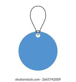 Blank blue circular label design on a white background