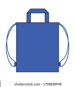 Blank Blue Drawstring Bag Template Vector Stock Vector (Royalty Free ...