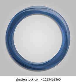 Blank blue glossy badge or button vector background for any design