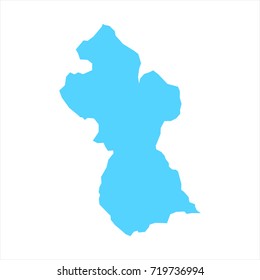 Blank Blue Guyana of map isolated on white background.Vector illustration.