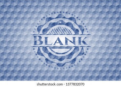 Blank blue hexagon badge.