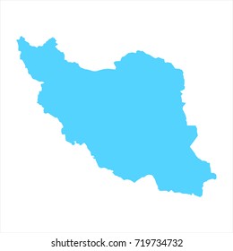 Blank Blue Iran of map isolated on white background.Vector illustration.