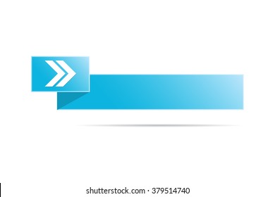 the blank blue label with arrow sign / the blue label with arrow / sign in label