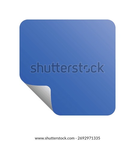 blank blue label folded corner