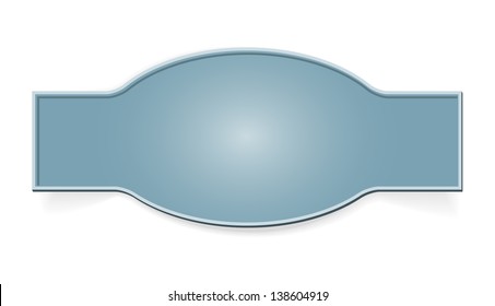 The blank blue label ready for your text / The blank blue label