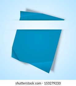 Blank blue paper sheet inserted into another piece of paper