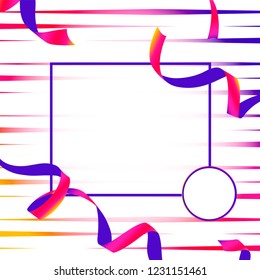 Blank blue and pink emblem with confetti vector