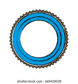 blank blue quality label template isolated on white background