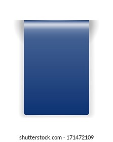 The blank blue rectangle tag / the glossy tag / the label