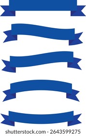 Blank Blue Ribbon Banner – Vector Illustration for Labels and Headers