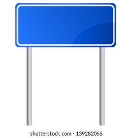 Blank Blue Road Sign