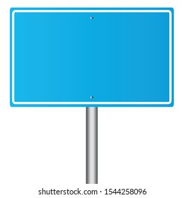 Blank blue road sign or Empty traffic vector illustration