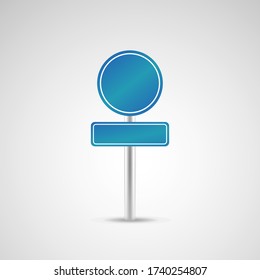 Señal de ruta azul en blanco o Señales de tráfico vacías aisladas en fondo blanco