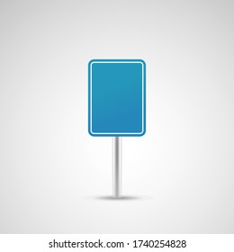 Blank blue road sign or Empty traffic signs isolated on white background