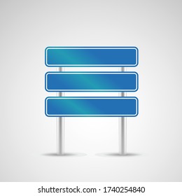 Blank blue road sign or Empty traffic signs isolated on white background