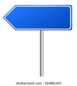 Blank Blue  Road Signs, illustration. vector