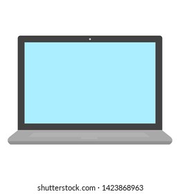 blank blue screen laptop computer isolated on white background. vector illustration