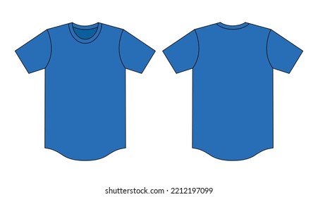 Front and back view of a t-shirt. Vector illustration