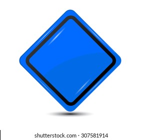 Blank Blue Sign isolated on white background