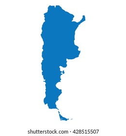 Blank Blue similar Argentina map isolated on white background. North america country Vector template for website, design, cover, infographics. Graph illustration.