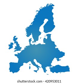 Blank Blue similar Europe map isolated on white background. Vector EU similitude template for website, design, cover, infographics. Graph illustration.