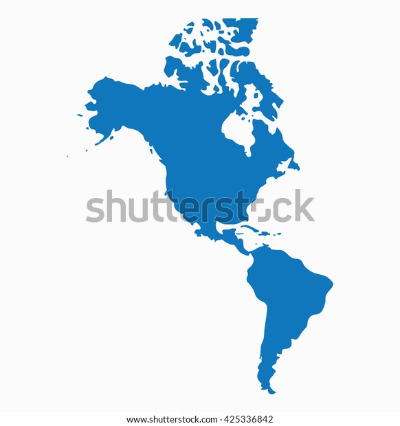 Blank Blue Similar North South America Stock Vector Royalty Free