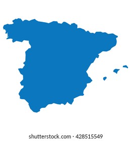 Blank Blue similar Spain map isolated on white background. Vector template for infographics. Graph illustration.