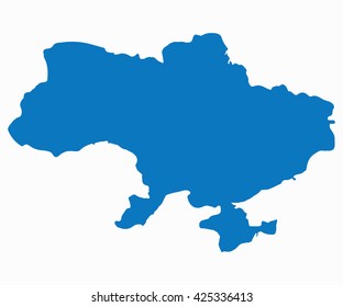 Blank Blue similar Ukraine map isolated on white background. European country. Vector template for website, design, cover, infographics. Graph illustration. 
