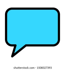 blank blue speech bubble; chat talk icon isolated on white background. vector illustration