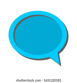 blank blue speech bubble icon isolated on white background. vector illustration