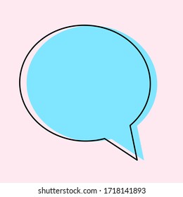 blank blue speech bubble icon isolated on pink background. vector illustration
