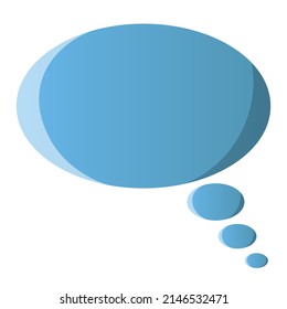 blank blue speech bubble icon on white background. vector illustration