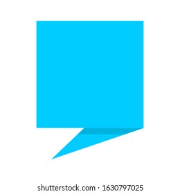 blank blue speech bubble isolated on white background. vector illustration