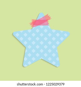 Blank blue star reminder note vector