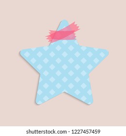 Blank blue star reminder note vector