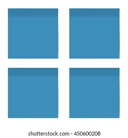 Blank Blue Sticky Notes. Vector, EPS10