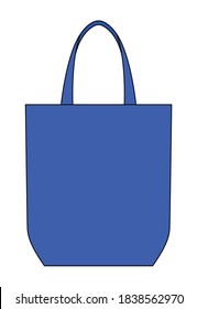 Bolsa De Tote Azul En Blanco Con Vector De Manos Para Plantilla