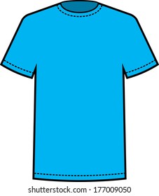 Blank Blue Tshirt Template Vector Stock Vector (Royalty Free) 177009050 ...